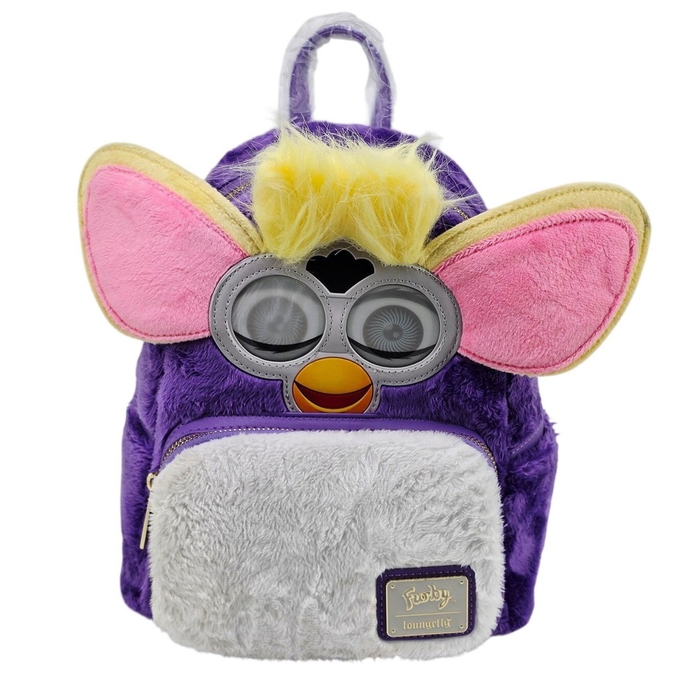 Loungefly Furby Mini Backpack Purple Plush Faux Fur 90s Nostalgia Bag NWT